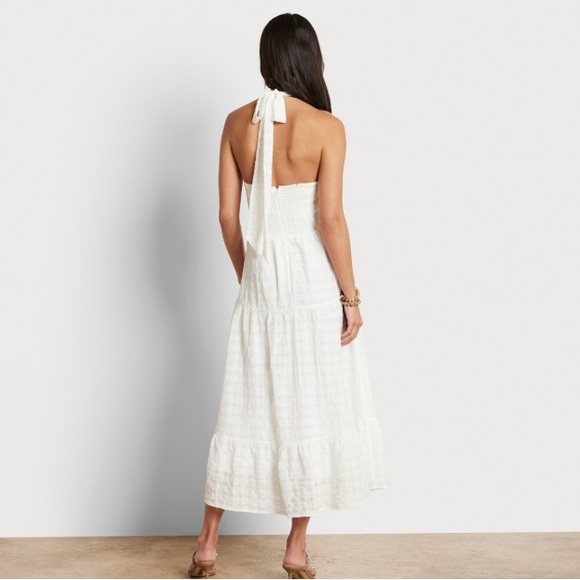 NWT Sam Edelman White Checkered Halter Midi Dress - Picture 4 of 9